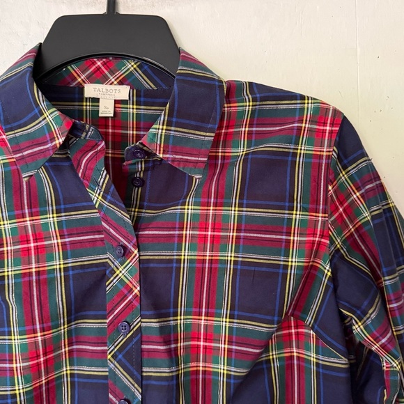 Talbots Classic Shirt in Scenic Plaid Size SP - Picture 8 of 9